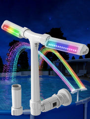 POOLHOUR fountain front view showing LED ring and compact design for ambiance