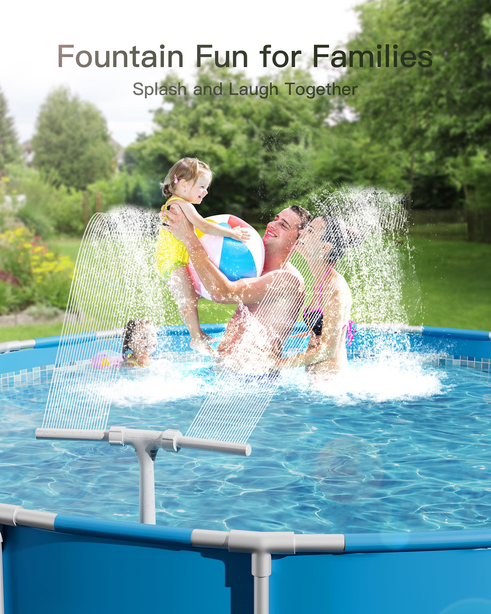 POOLHOUR rotating square opening close-up showing adjustable waterfall control
