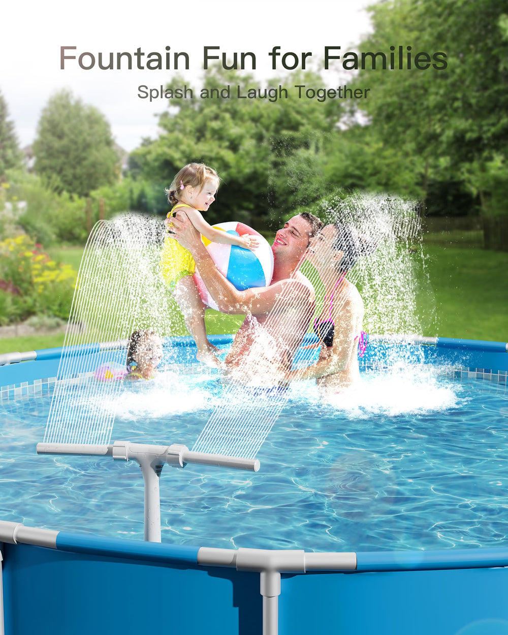 POOLHOUR rotating square opening close-up showing adjustable waterfall control