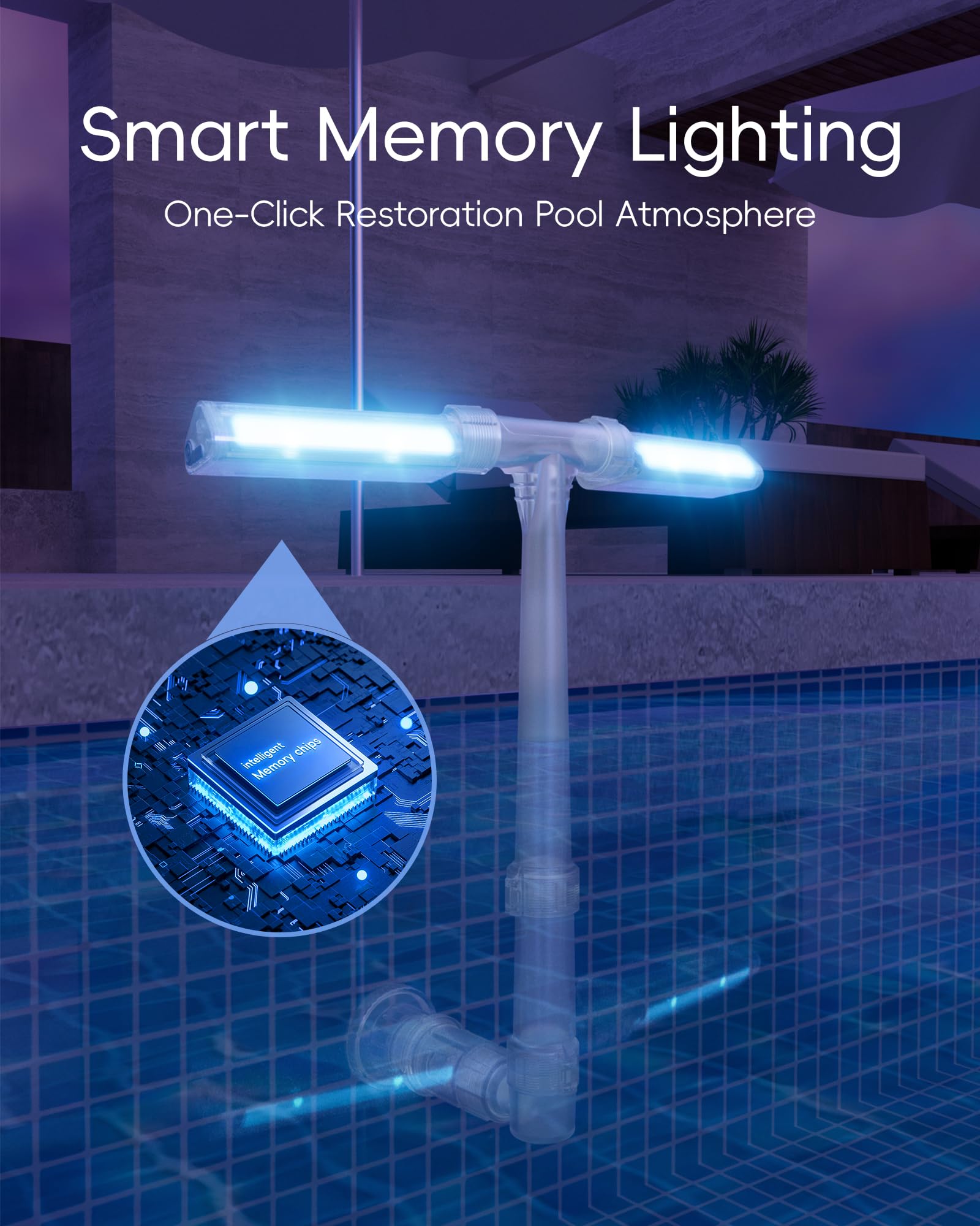 POOLHOUR side view of clear water arc for cooling and effect