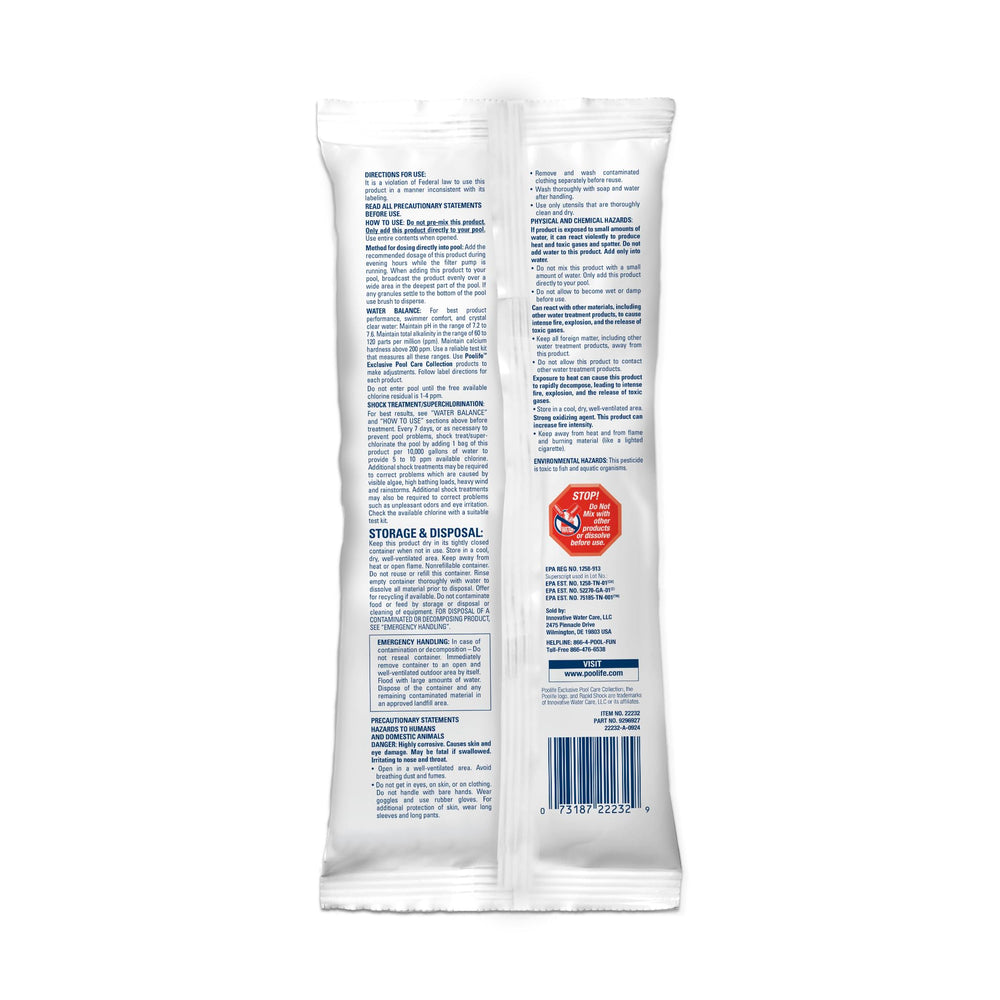 POOLIFE bag pouring granules into hand for easy dosing and convenience