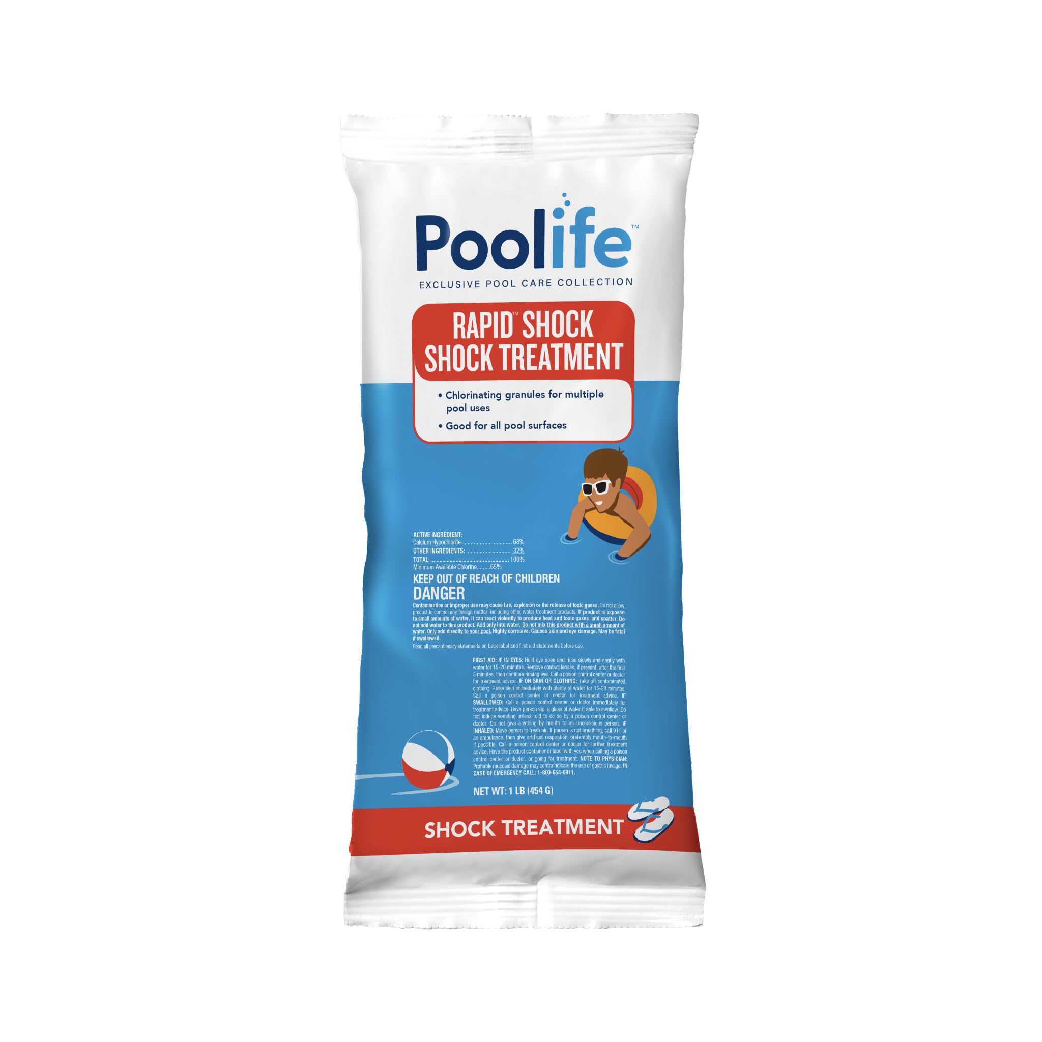 POOLIFE close-up of white granular texture showing fast dissolution benefit