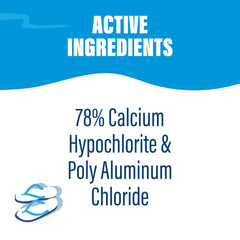 POOLIFE flocculant label detail showing clarifier action benefit