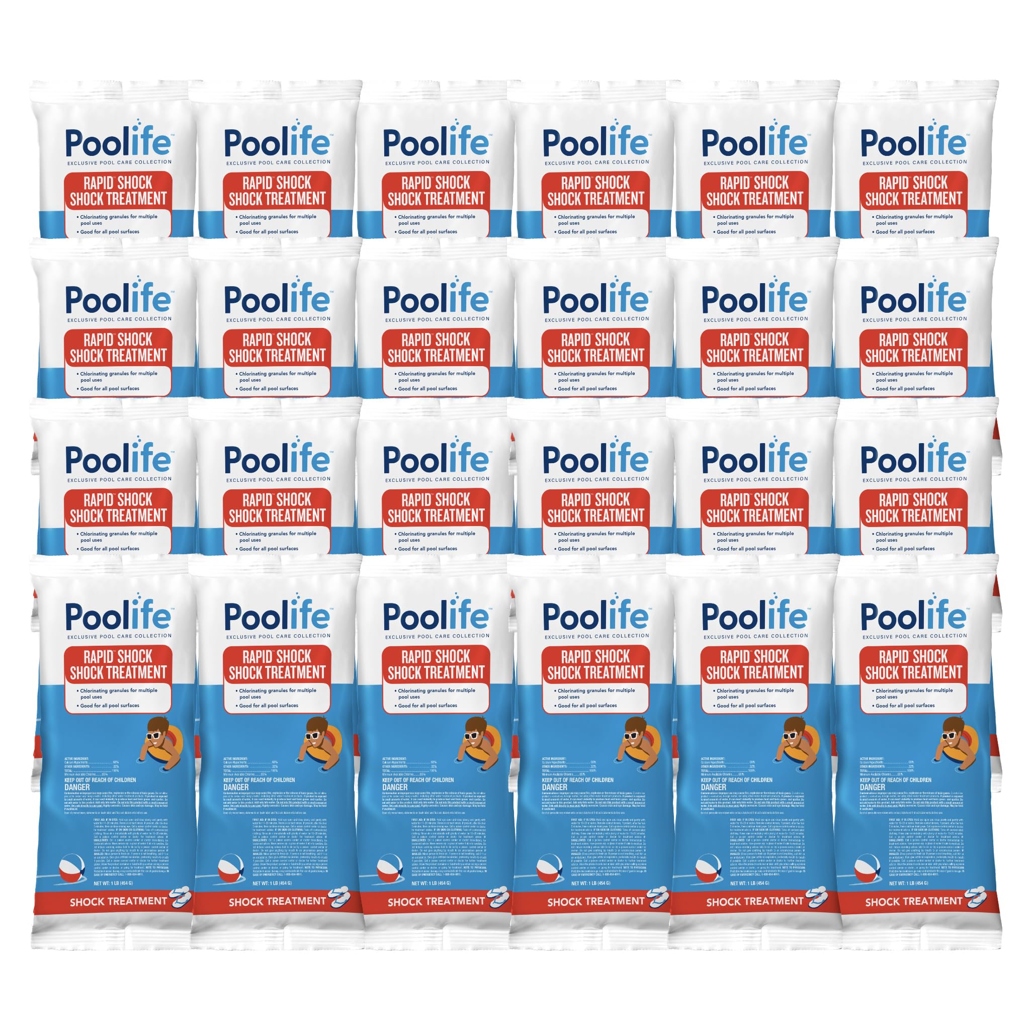 POOLIFE front packaging showing 1 lb bag and easy dosing benefit