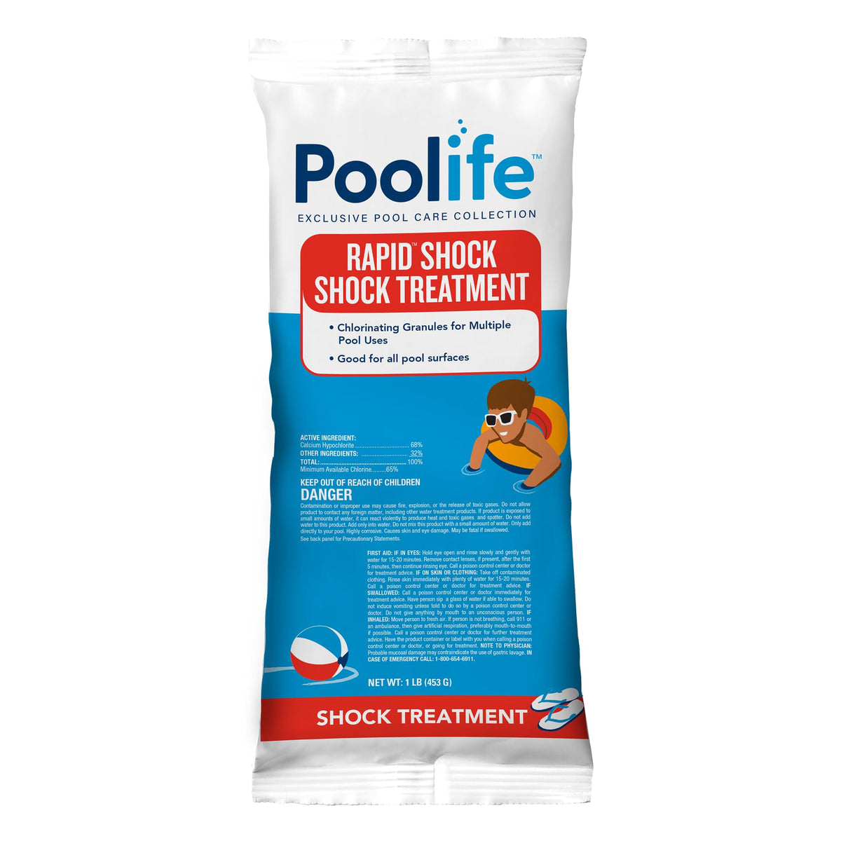 POOLIFE front packaging 1 lb bag showing product name and convenience