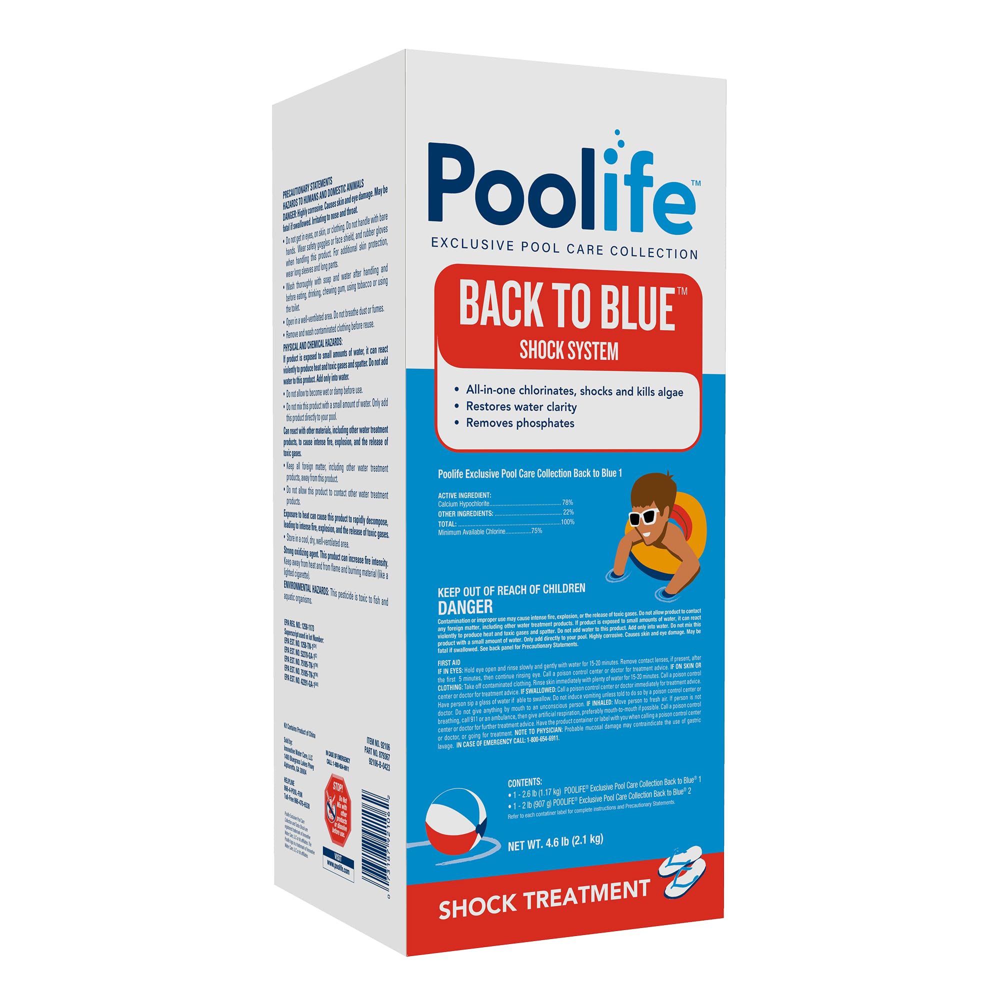 POOLIFE front packaging of Back to Blue kit showing ease of recovery