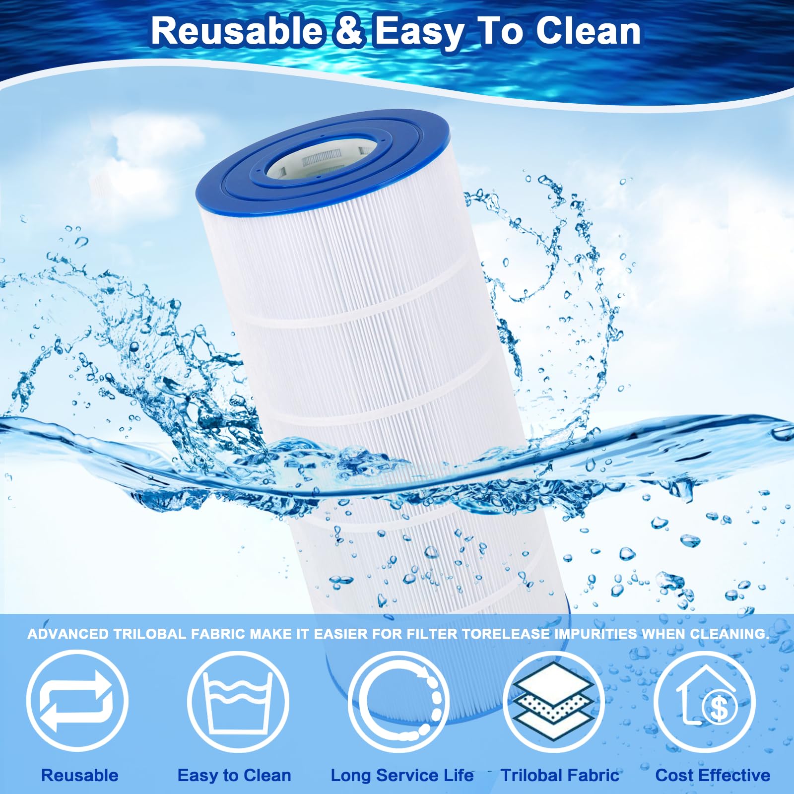 Poolimpid cartridge installed in filter housing for quick replacement