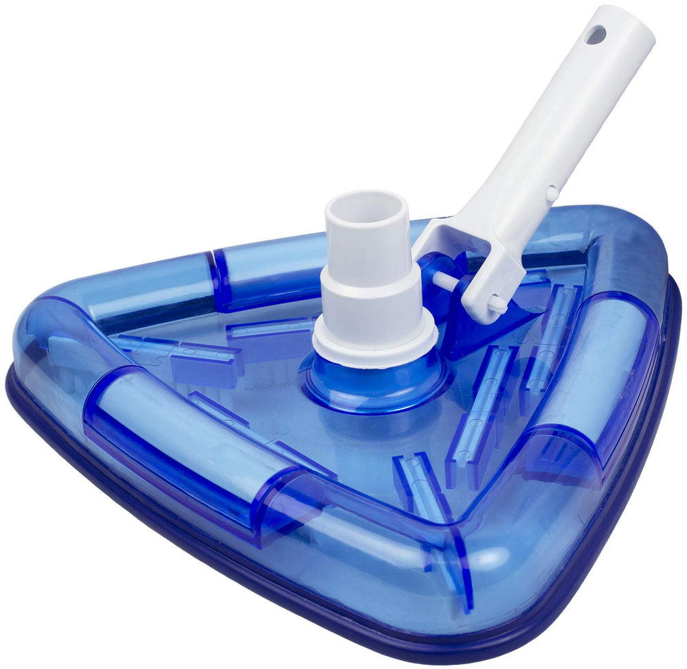 Poolmaster front angle transparent vacuum head showing clear debris visibility