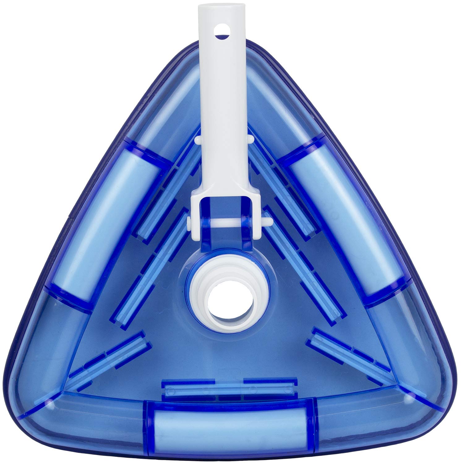 Poolmaster top closeup of translucent ABS body for quick suction checks