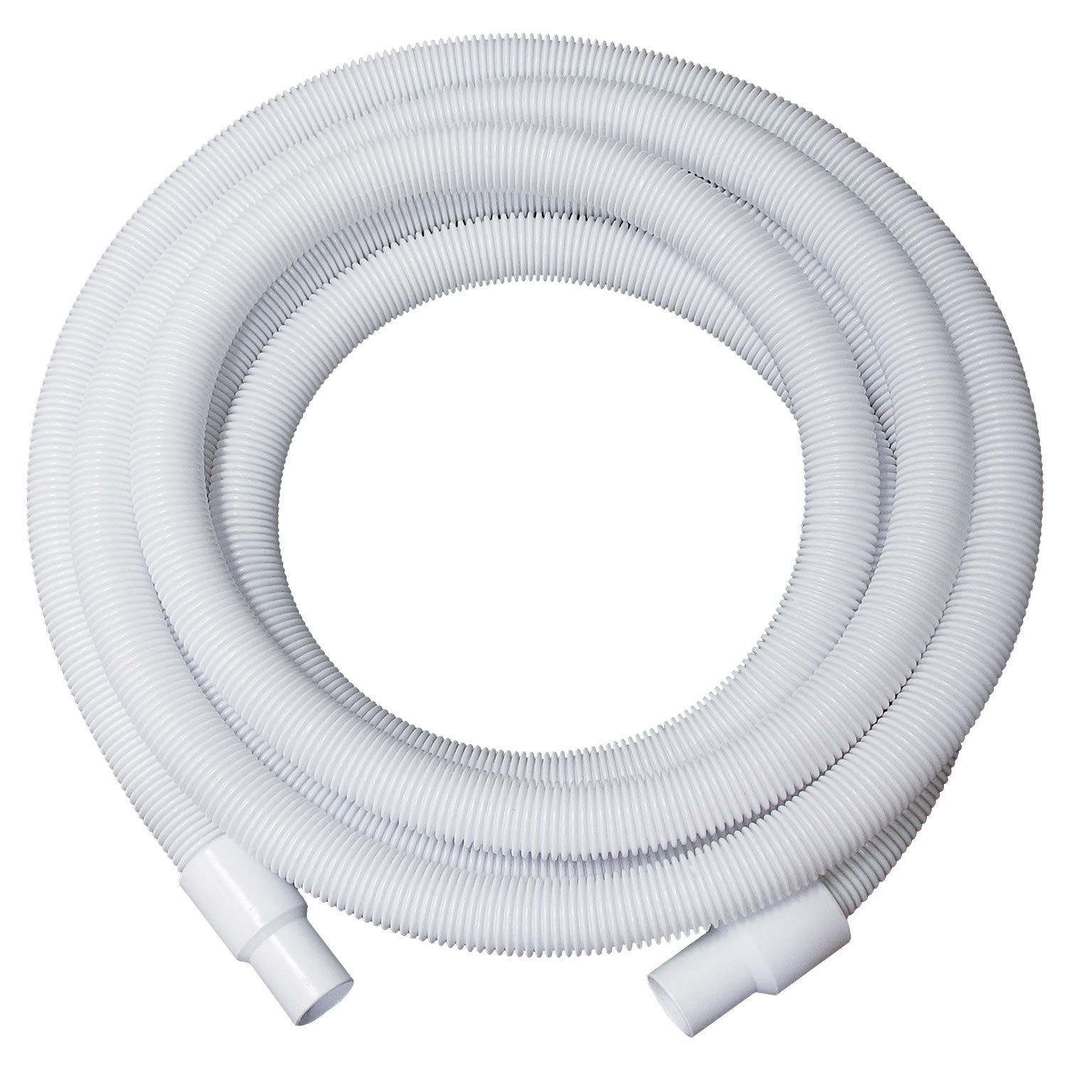 Poolmaster coiled 27-foot vacuum hose showing compact storage and quick deployment