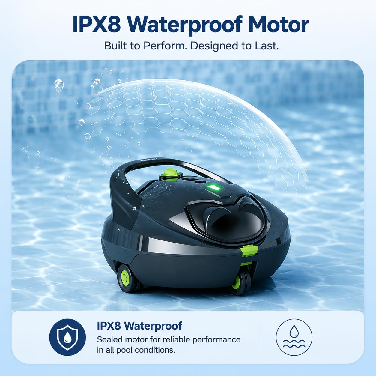 Pooloob PF1 Pro operating in above-ground pool on firm base for reliable performance benefit