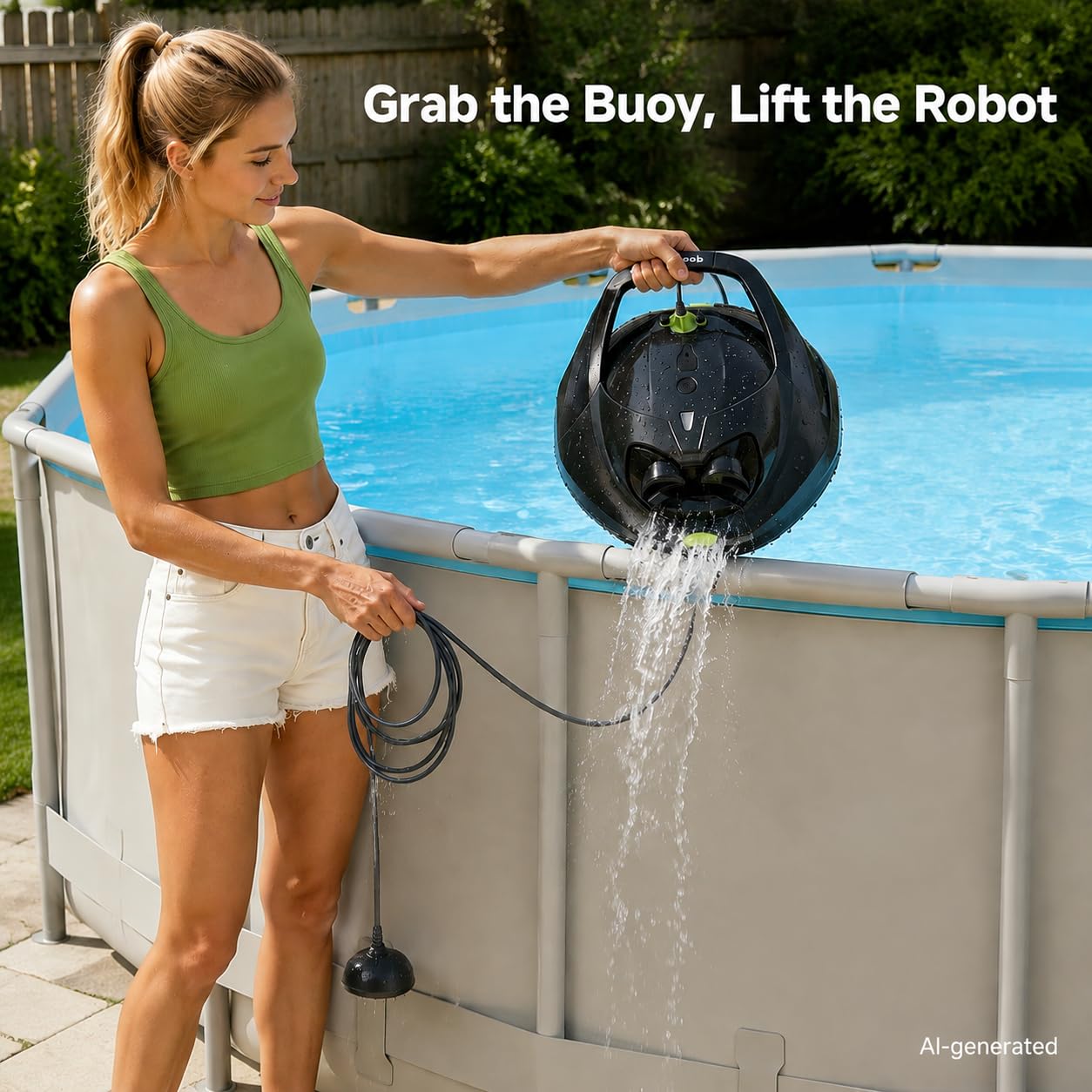 Pooloob PF1 Pro stored with accessories showing compact storage convenience benefit
