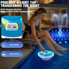 PoolPop night mode lights illuminating pool for enhanced ambiance