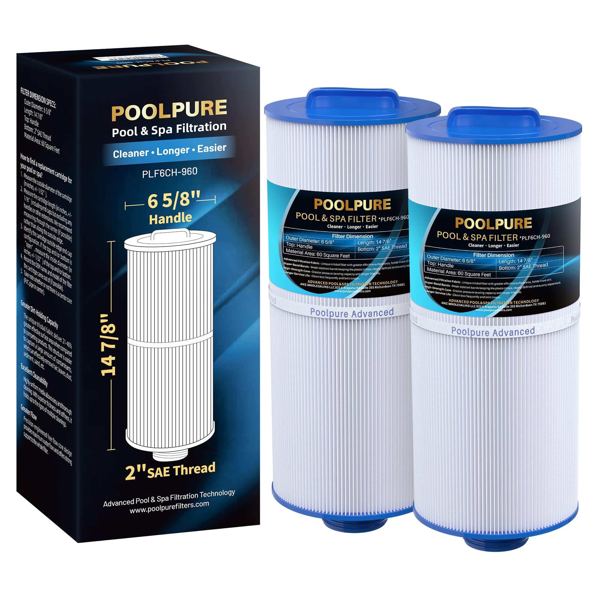 POOLPURE front view of 6CH-960 showing shape and fit for quick replacement