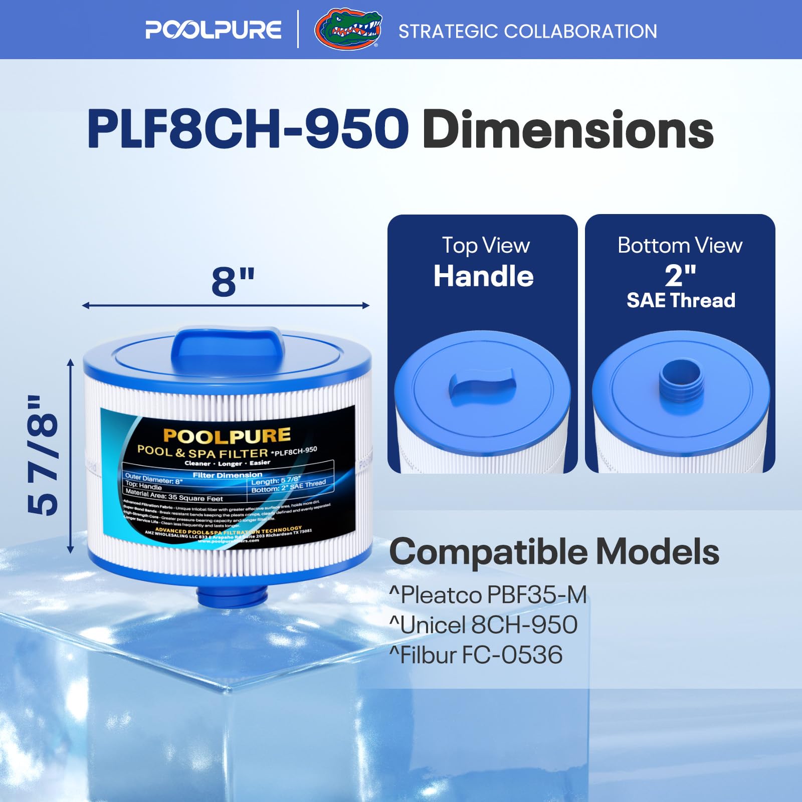 POOLPURE bottom 2-inch SAE connection ensuring secure fit and leak prevention