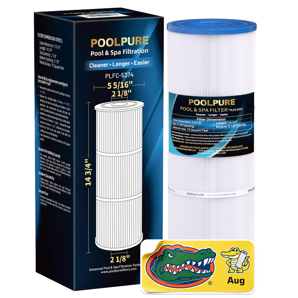 POOLPURE cartridge front packaging showing model and fit, clear buying benefit