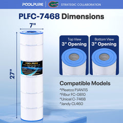 POOLPURE top and bottom 3-inch openings visible for quick fit and easy installation benefit