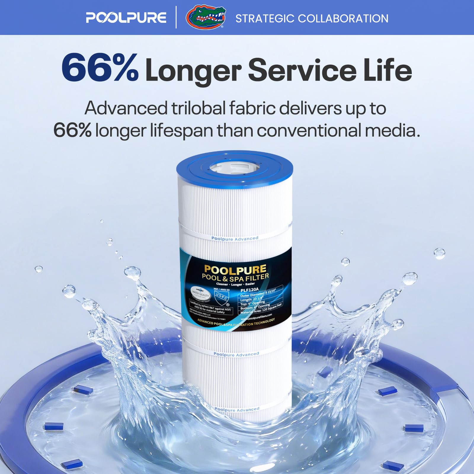 POOLPURE installed in filter housing improving water clarity