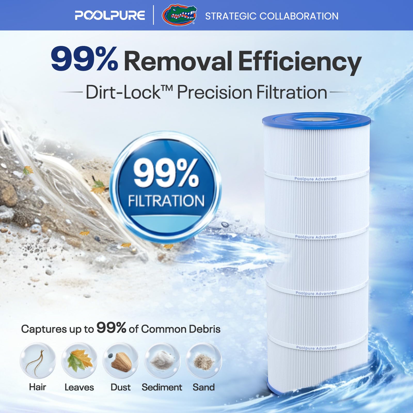 POOLPURE side profile with dimensions for assured compatibility
