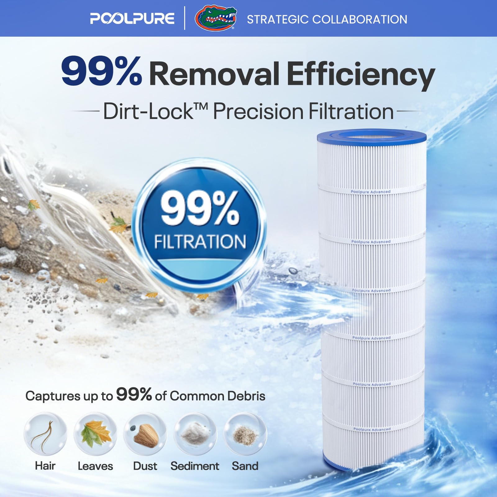 POOLPURE CC150 installed in a filter housing demonstrating easy replacement benefit