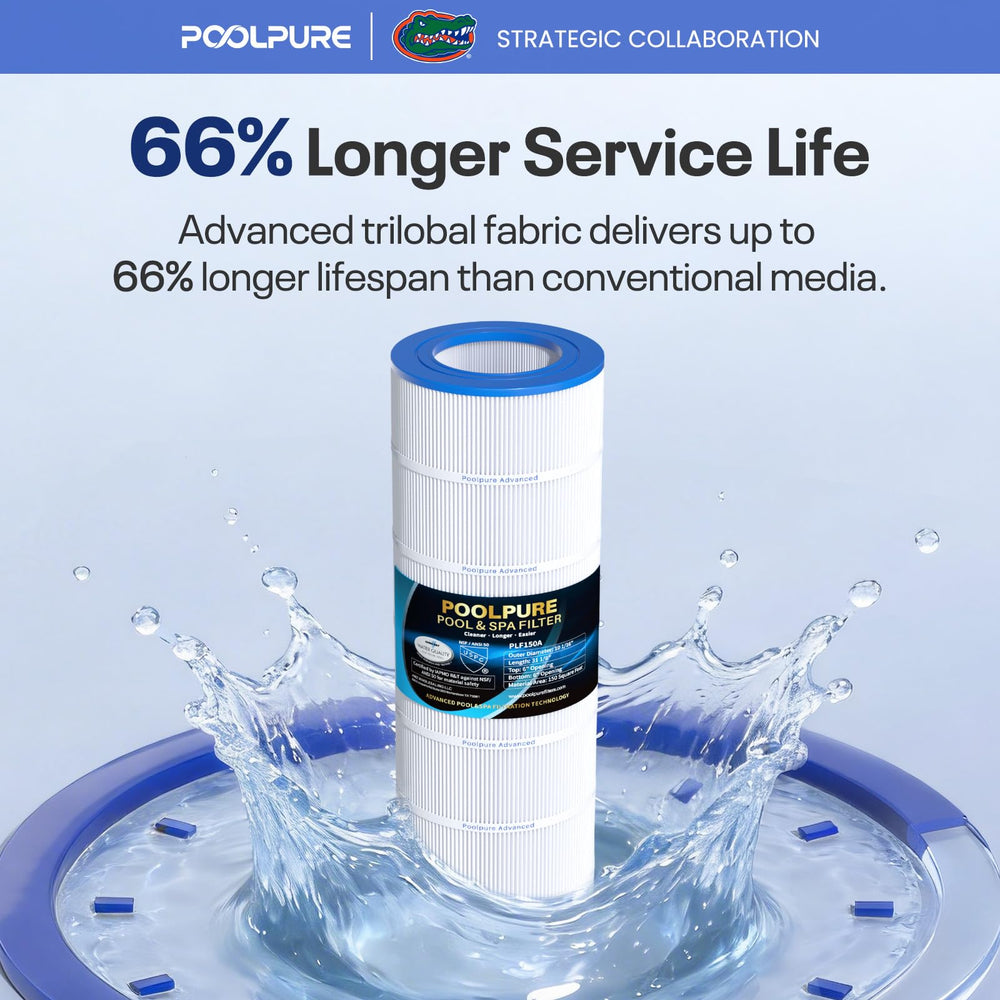 POOLPURE CC150 being rinsed with hose showing effortless cleaning benefit