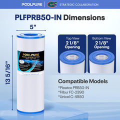 POOLPURE top end cap and 2 1/8 inch opening illustrating secure connection benefit