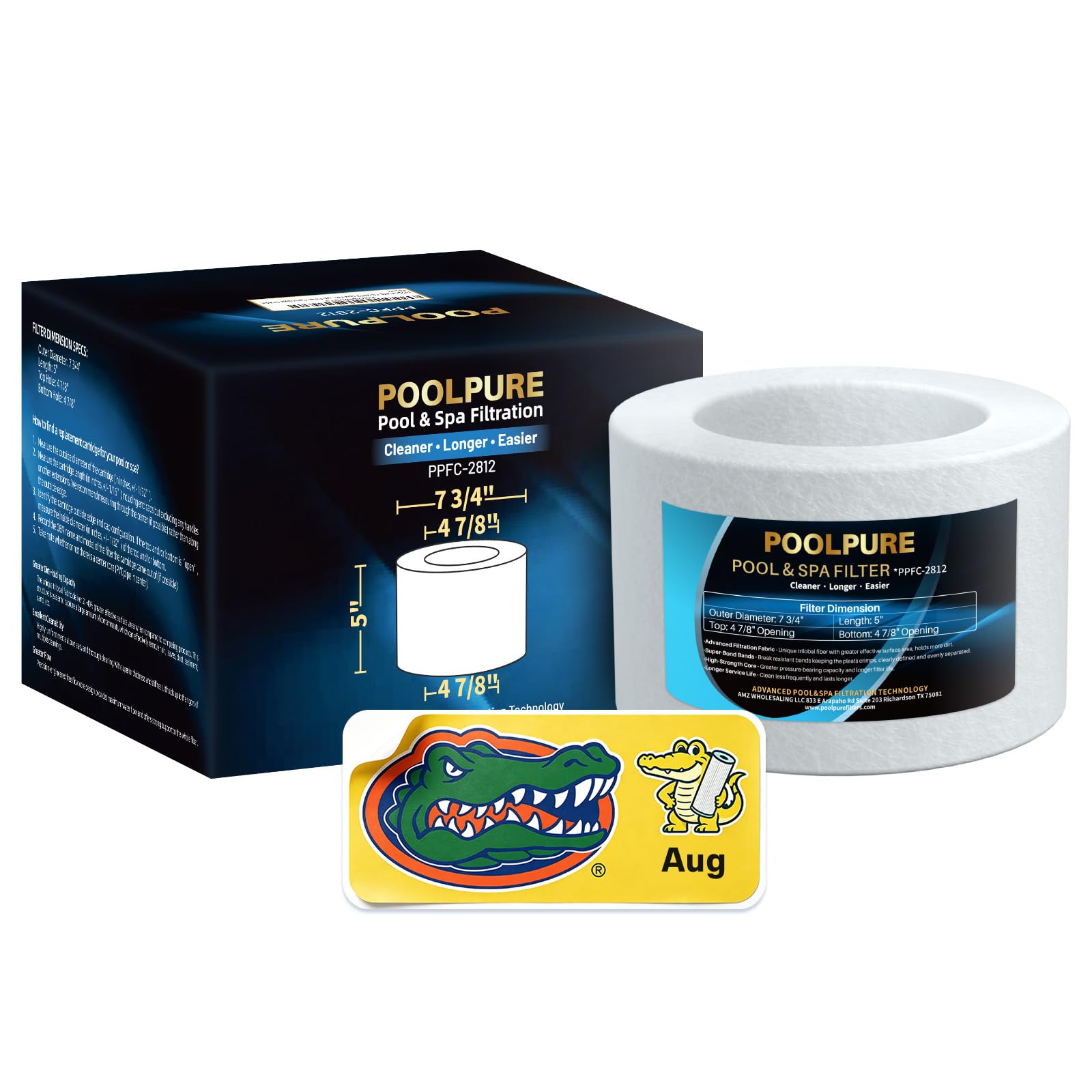 POOLPURE front view of FC-2812 cartridge showing fit and shape for easy replacement