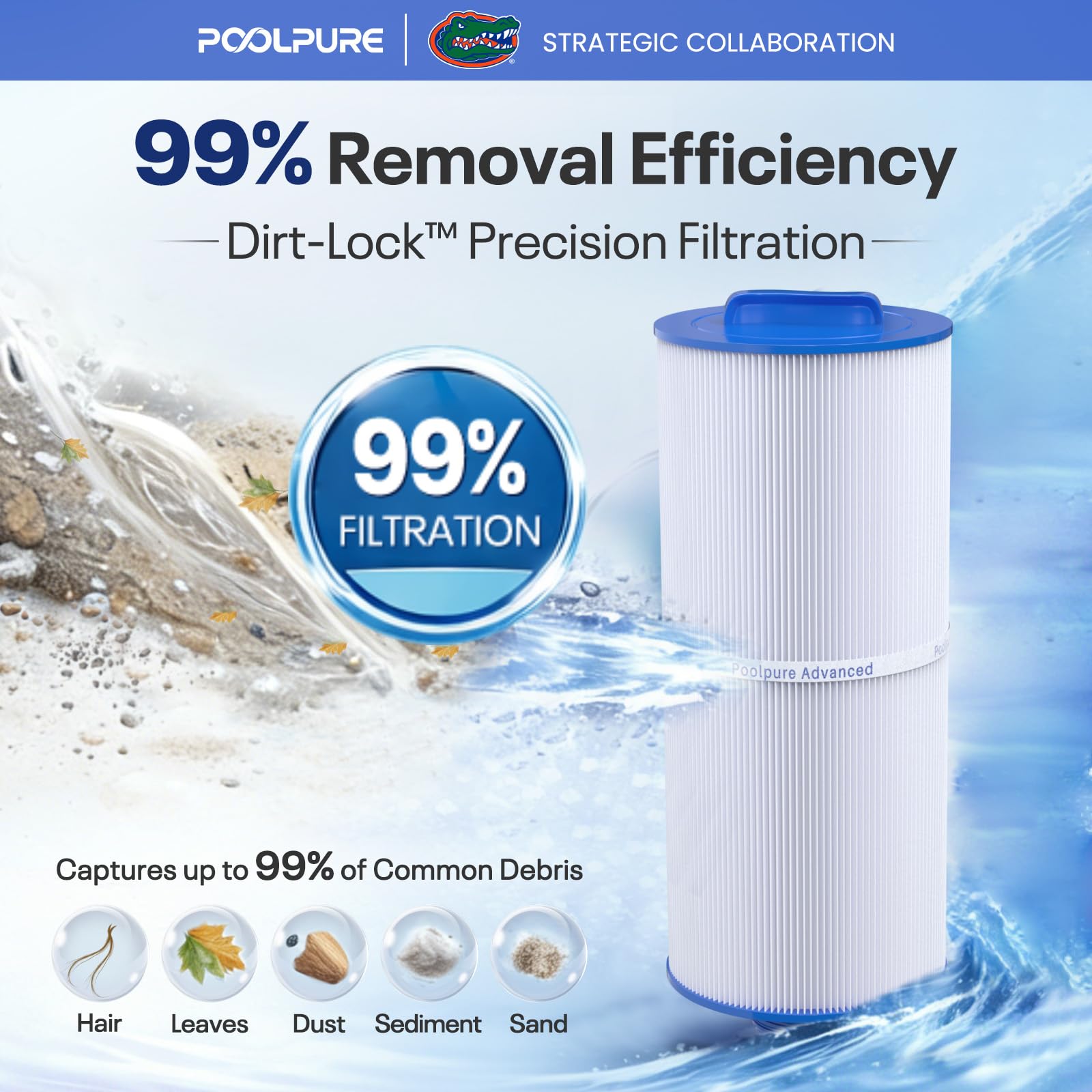 POOLPURE filter installed in spa demonstrating improved water clarity