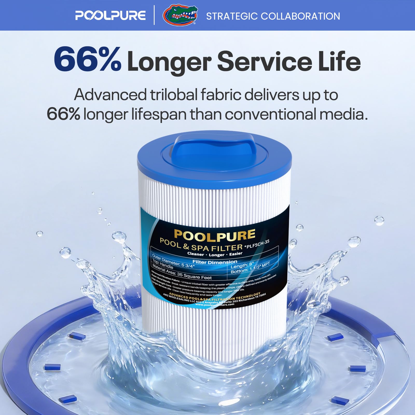 POOLPURE installed in spa demonstrating improved water clarity during use