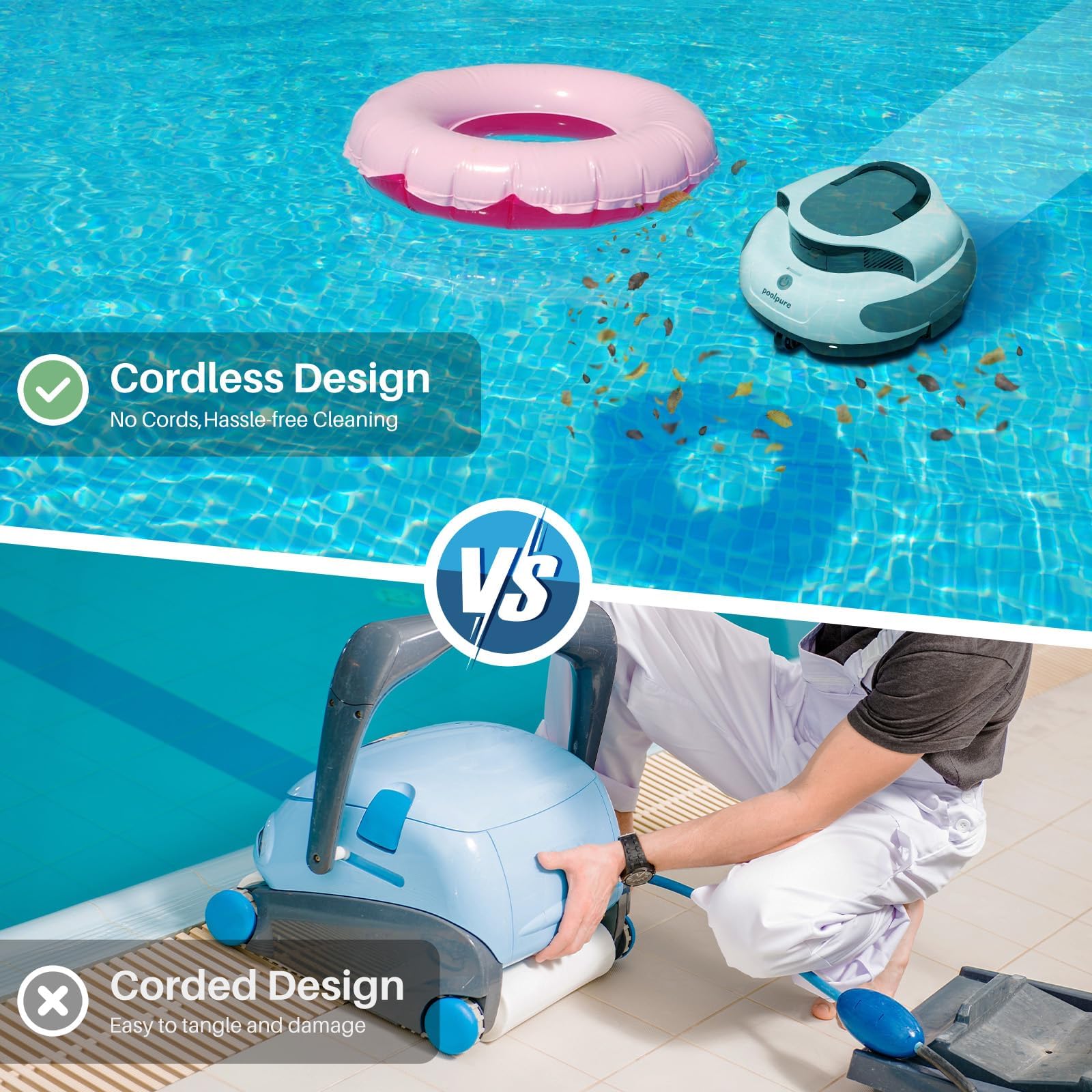 POOLPURE lifestyle backyard pool scene providing effortless cleanup