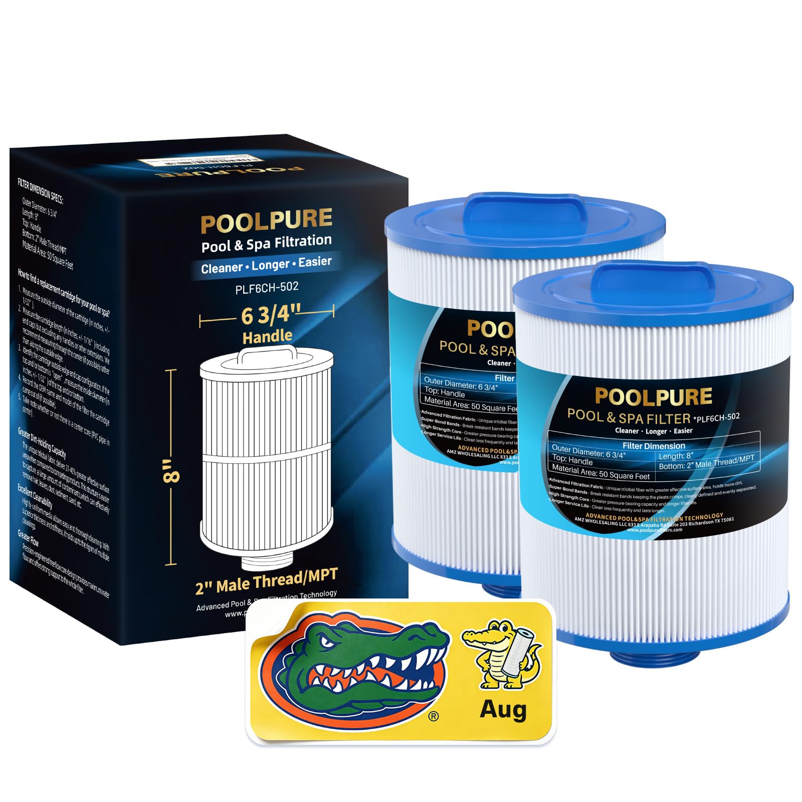 POOLPURE filter front view showing cartridge and label for easy identification