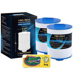POOLPURE filter front view showing cartridge and label for easy identification