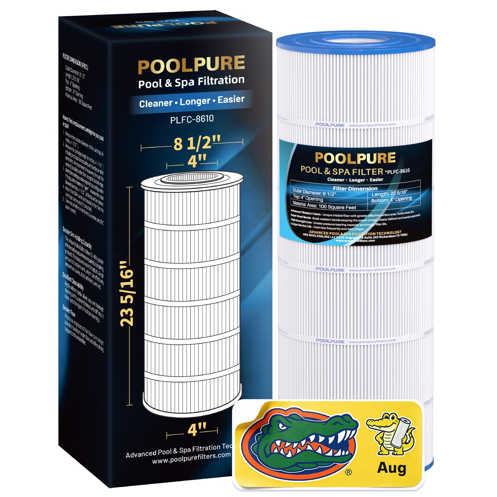 POOLPURE front view of PLFC-8610 showing fit and reliable replacement