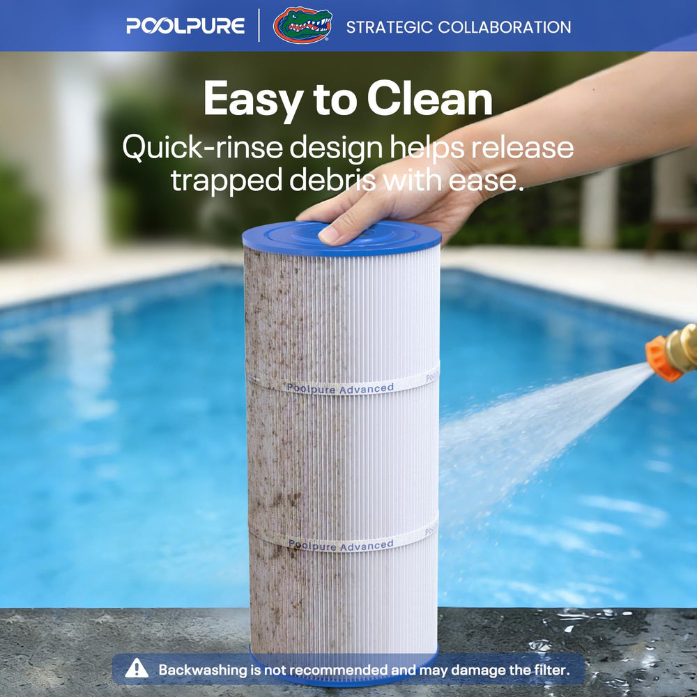 POOLPURE packaged unit with label showing model compatibility and assurance
