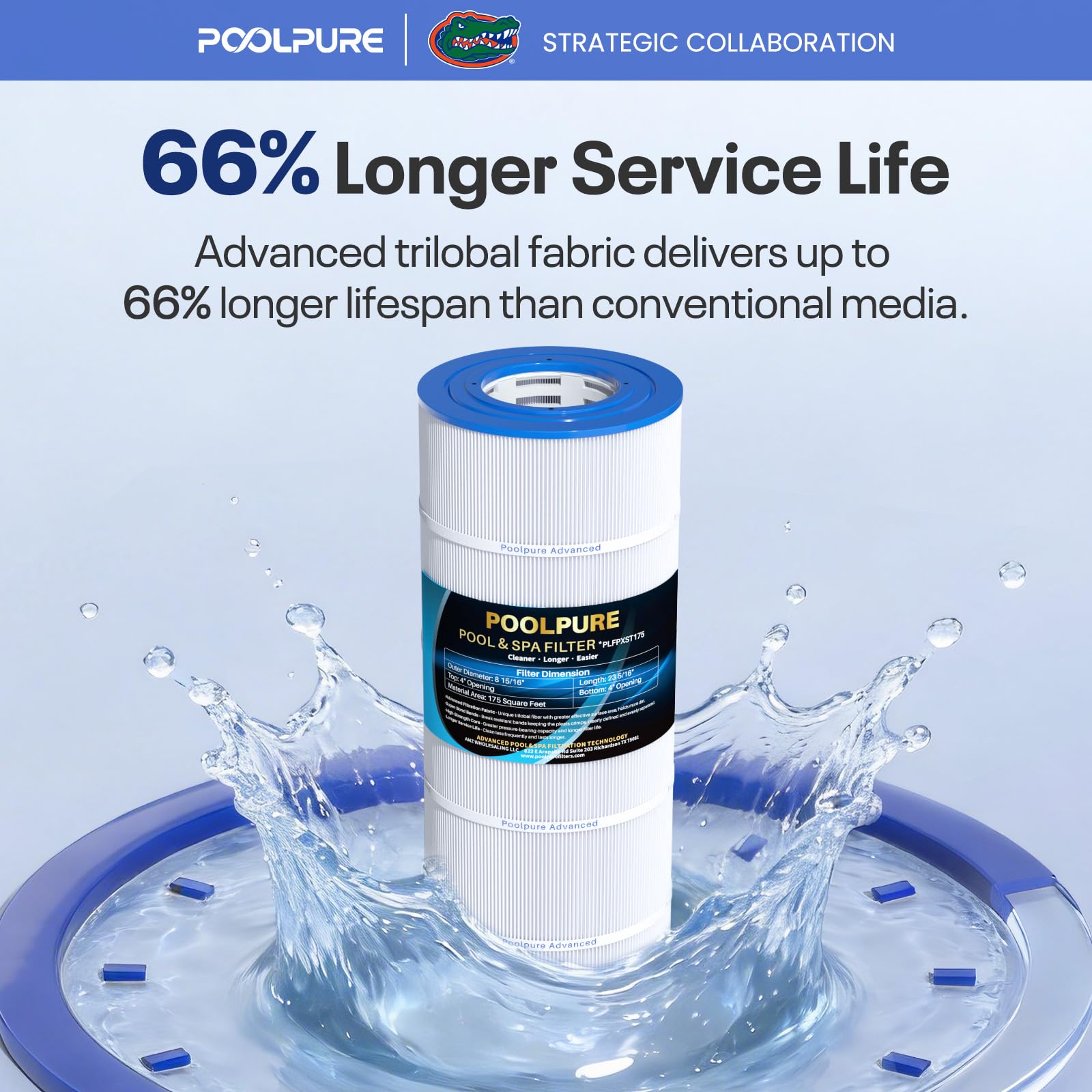 POOLPURE strengthened core close-up showing collapse resistance
