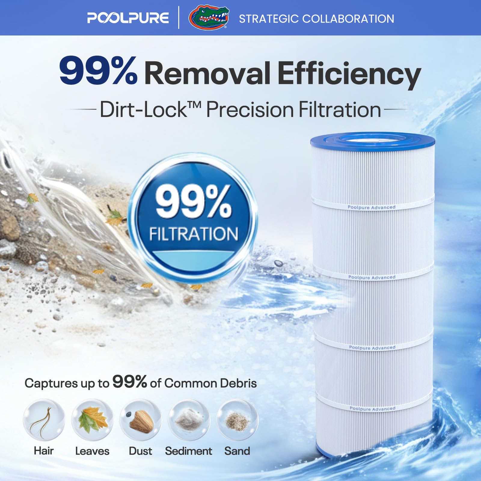 POOLPURE reinforced ABS end cap detail for long-lasting durability