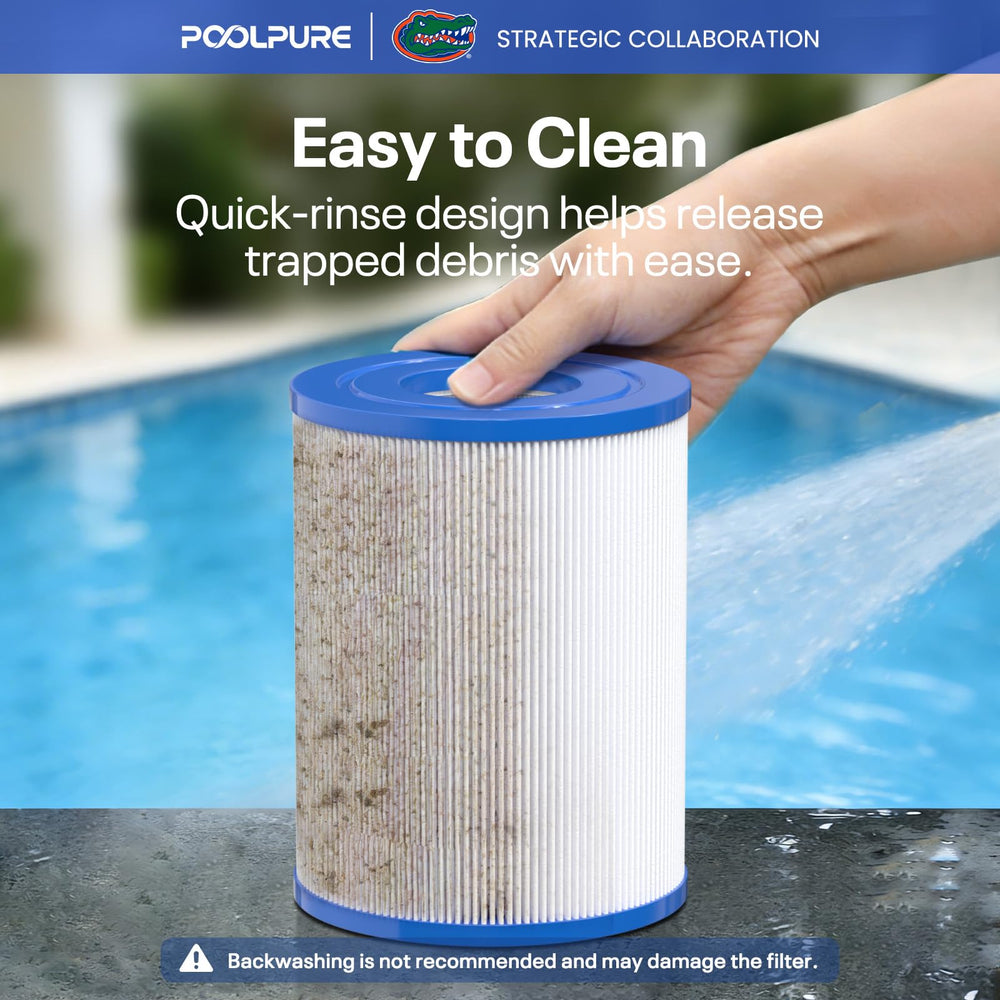 POOLPURE being rinsed to show simple cleaning and quick maintenance