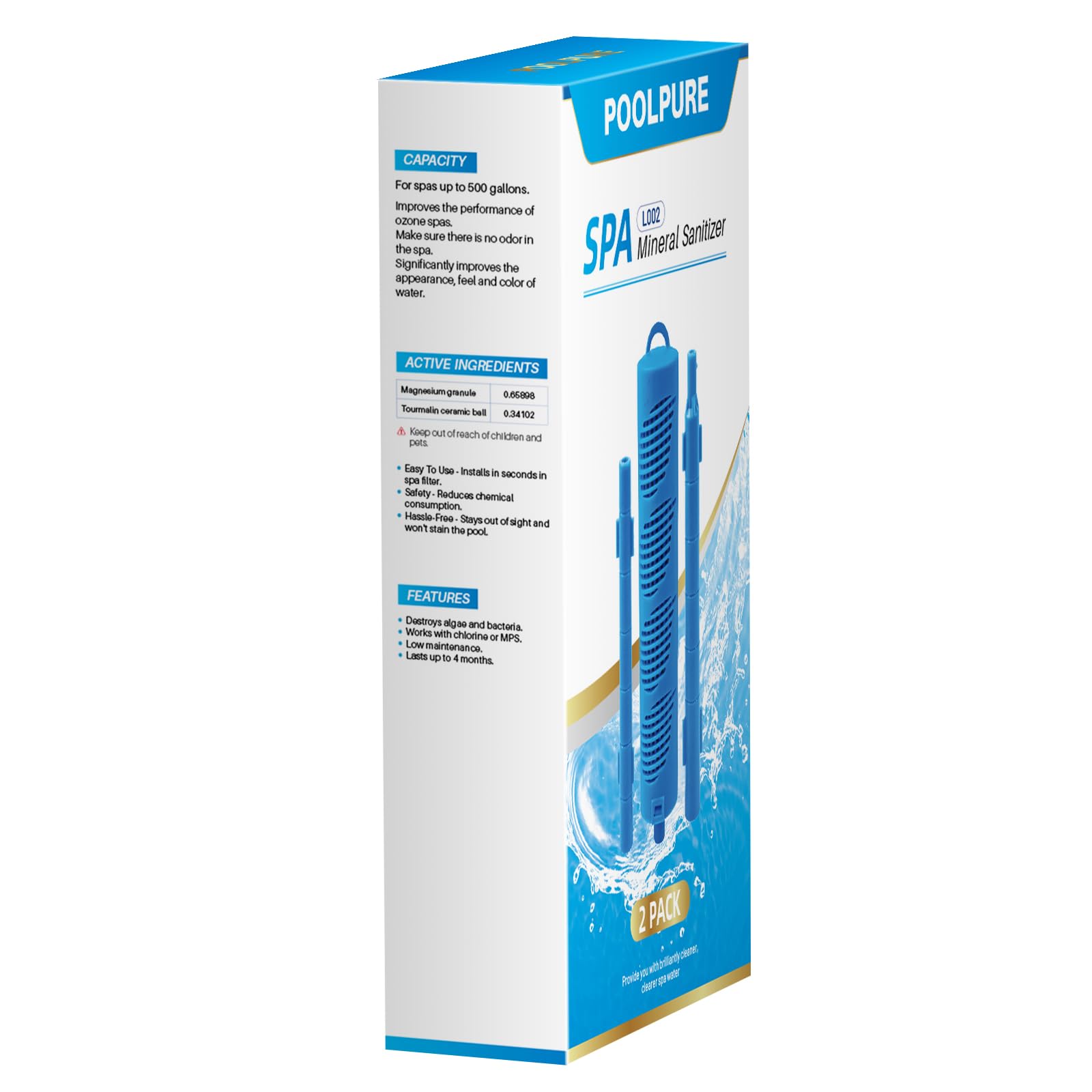 POOLPURE stick floating in an inflatable spa to show broad compatibility