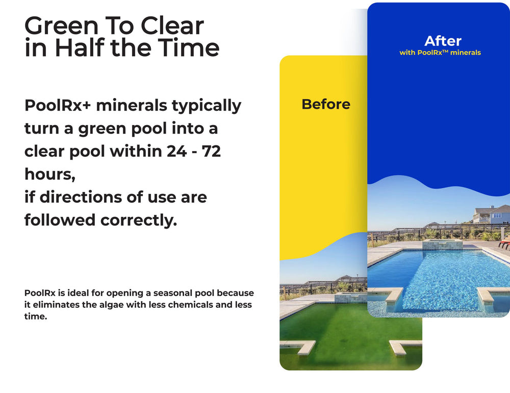 poolrx next to poolside chair illustrating long-lasting maintenance convenience