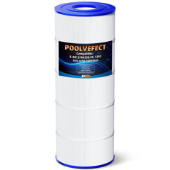 POOLVEFECT front view showing cartridge shape and fit benefit