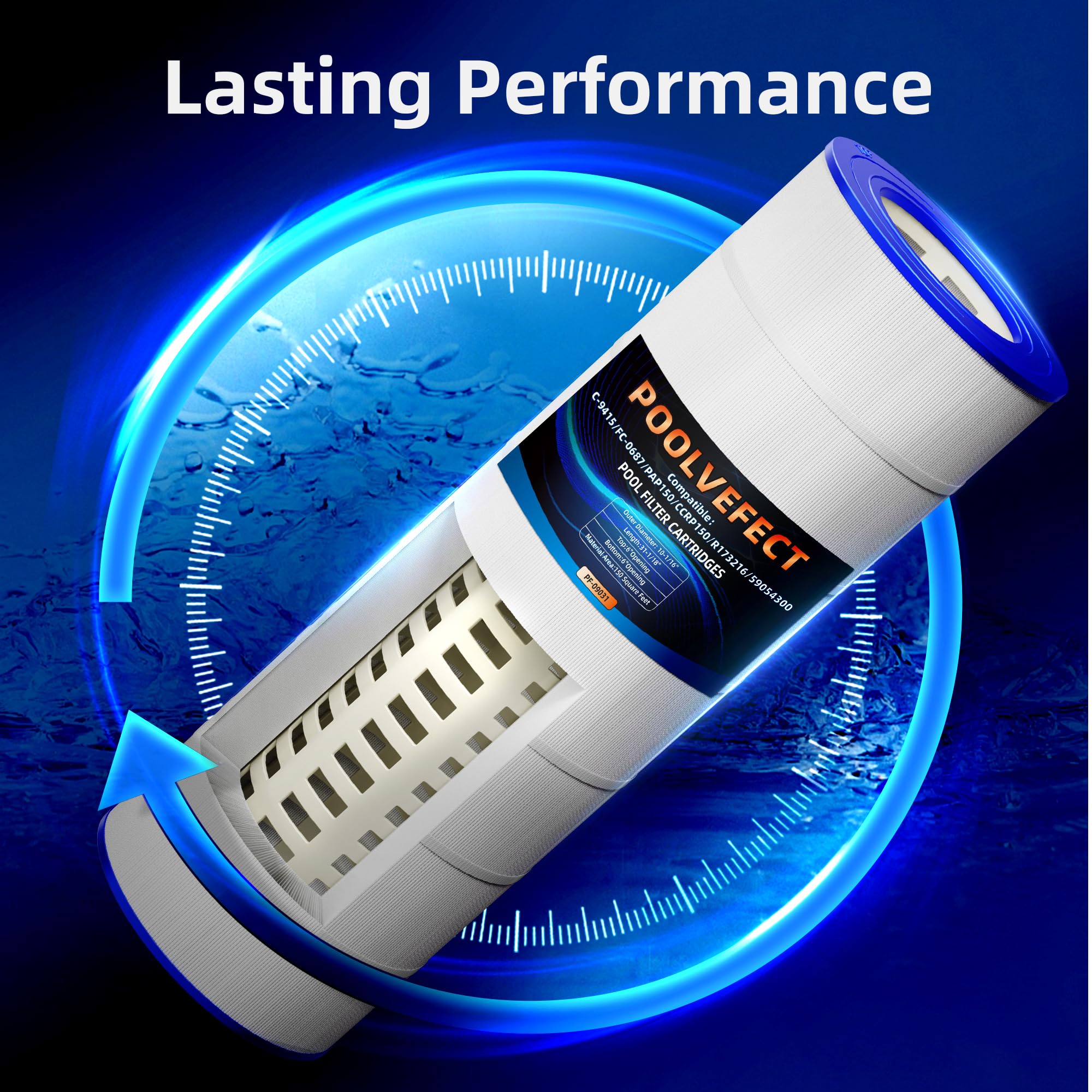 POOLVEFECT poolside replacement cartridge improving water clarity benefit