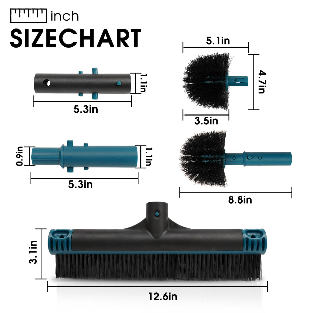 Poolvio EZ-Clip attachment button detail showing secure, pinch-free pole connection