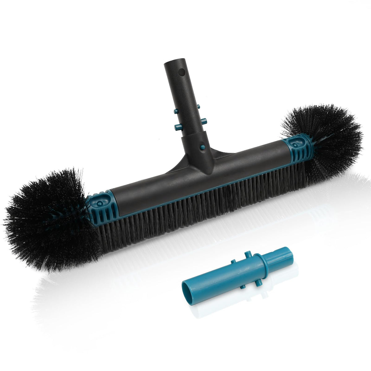 Poolvio front view of 20-inch brush head showing wide coverage and fast cleaning