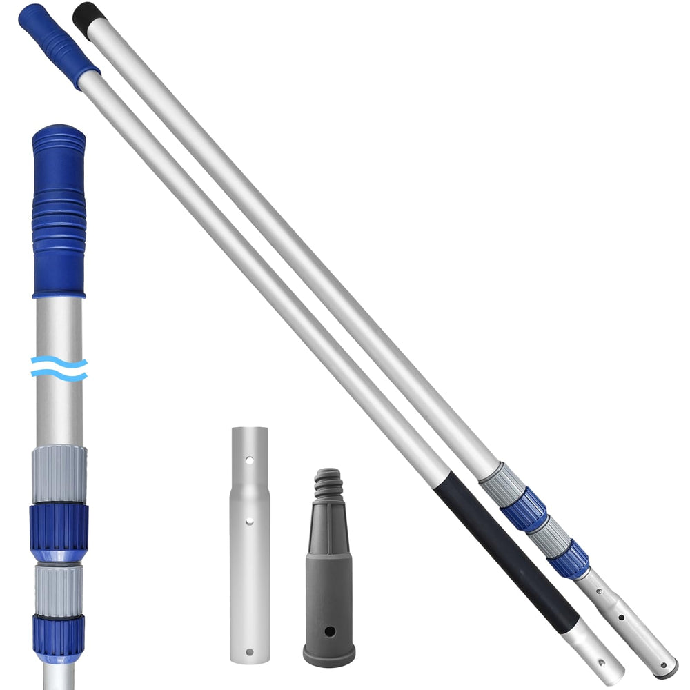 Poolvio front view of full pole showing lightweight design and reach