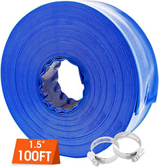 Poolvio hose connected to filter during backwash showing strong discharge flow