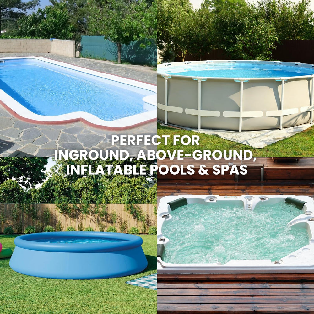 Poolvio in-pool lifestyle use guided by telescopic pole for efficient cleaning