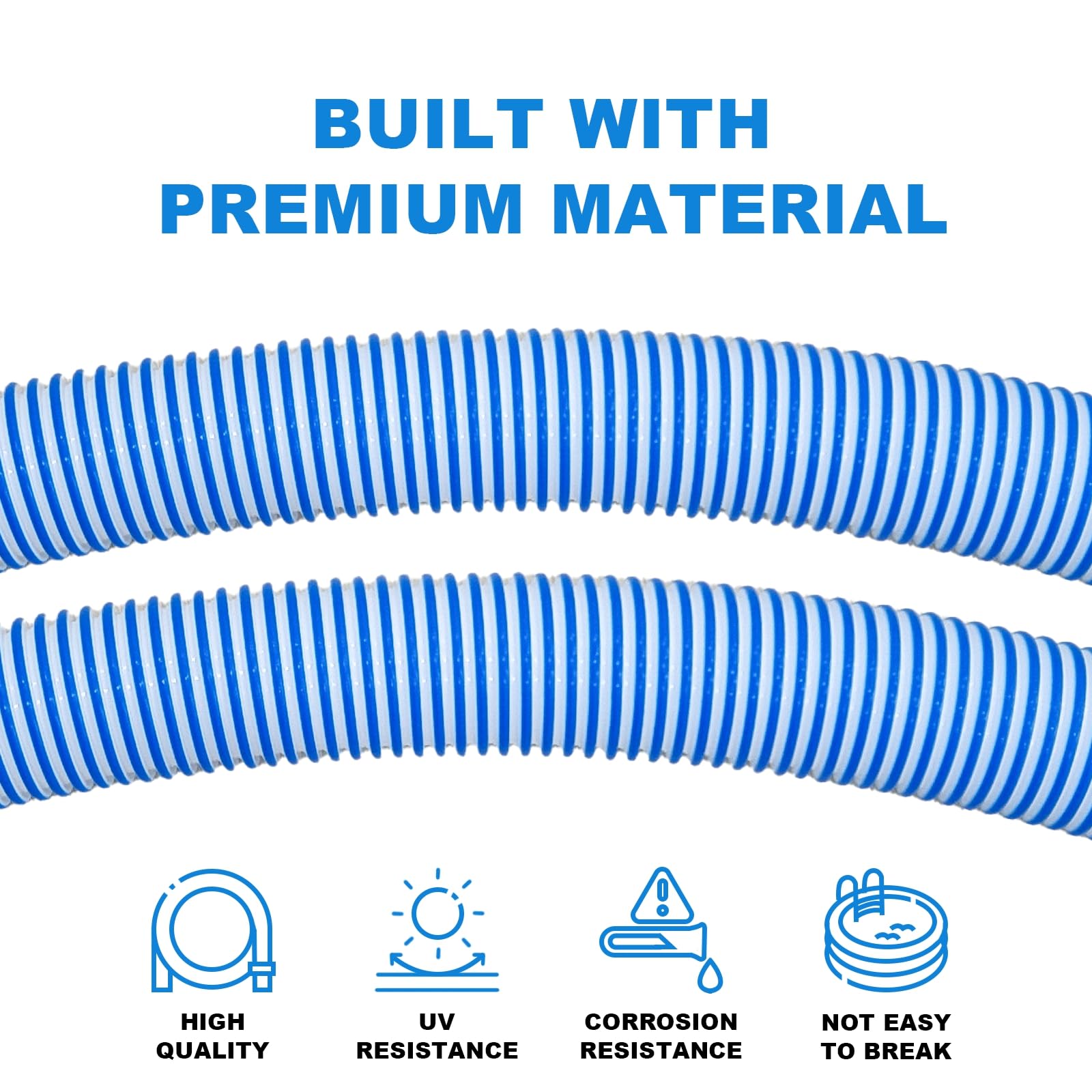 Poolvio hose sections laid out to show total 26ft configurable length