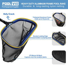 Poolvio long aluminum pole extended to 13ft for reaching deep pool areas