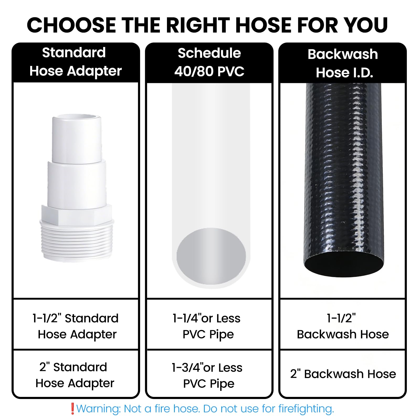 Poolvio hose connected to pool filter showing leak-resistant discharge routing