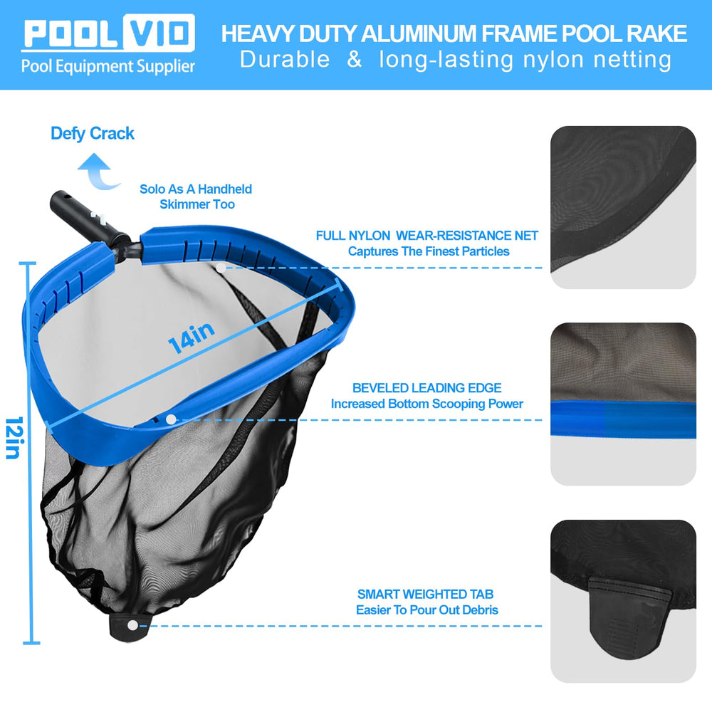 Poolvio 12-inch round brush bristles dislodging grime on pool wall